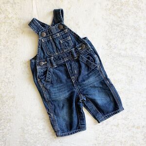 baby Gap Factory Gender Neutral 0-3 Mos Overalls Blue Denim Jean Dark Wash